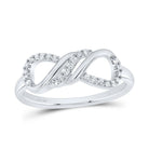 10K White Gold Diamond Fashion Infinity Ring 1/6 Cttw - Splendid Jewellery