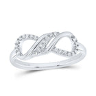 10K White Gold Diamond Fashion Infinity Ring 1/6 Cttw - Splendid Jewellery