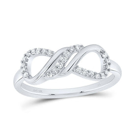 10K White Gold Diamond Fashion Infinity Ring 1/6 Cttw - Splendid Jewellery