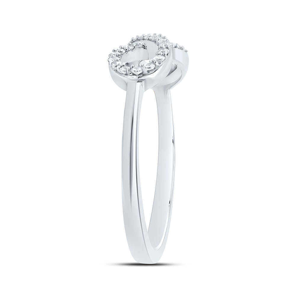 10K White Gold Diamond Fashion Infinity Ring 1/6 Cttw - Splendid Jewellery