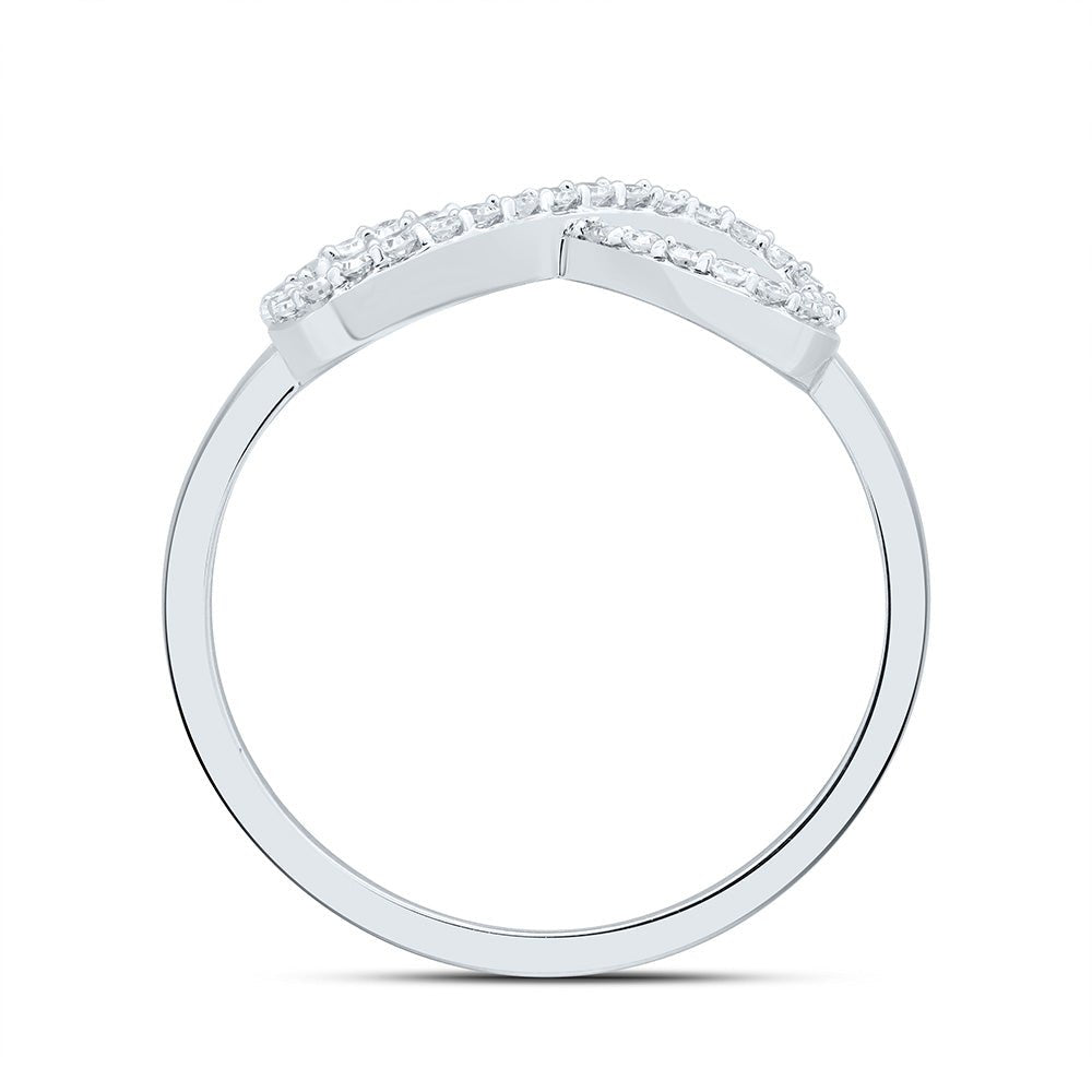 10K White Gold Diamond Fashion Infinity Ring 1/6 Cttw - Splendid Jewellery