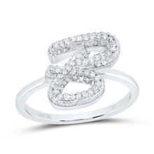 Load image into Gallery viewer, 10K White Gold Diamond Fashion Initial "B" Ring 3/8 Cttw - Splendid Jewellery
