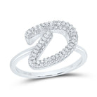 10K White Gold Diamond Fashion Initial "D" Ring 3/8 Cttw - Splendid Jewellery