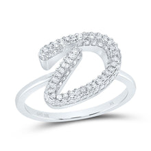 Load image into Gallery viewer, 10K White Gold Diamond Fashion Initial "D" Ring 3/8 Cttw - Splendid Jewellery