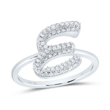 Load image into Gallery viewer, 10K White Gold Diamond Fashion Initial "E" Ring 3/8 Cttw - Splendid Jewellery