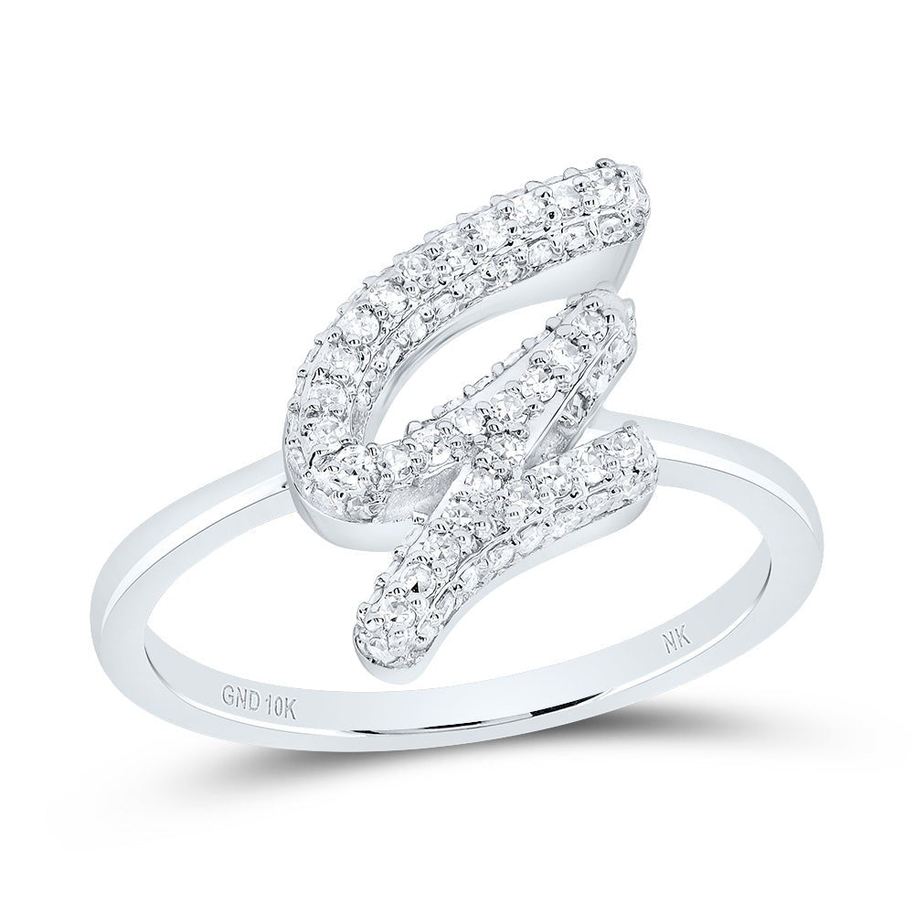 10K White Gold Diamond Fashion Initial "G" Ring 1/3 Cttw - Splendid Jewellery