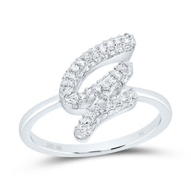 10K White Gold Diamond Fashion Initial 