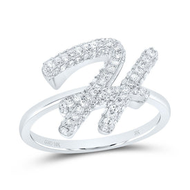 10K White Gold Diamond Fashion Initial 