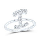 10K White Gold Diamond Fashion Initial "I" Ring 1/3 Cttw - Splendid Jewellery