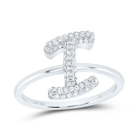 10K White Gold Diamond Fashion Initial 