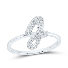 10K White Gold Diamond Fashion Initial 