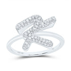10K White Gold Diamond Fashion Initial "K" Ring 3/8 Cttw - Splendid Jewellery