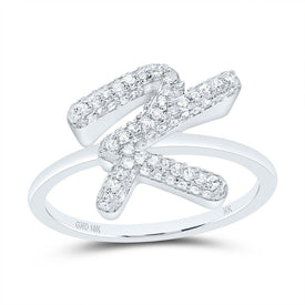 10K White Gold Diamond Fashion Initial 