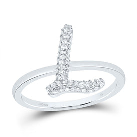 10K White Gold Diamond Fashion Initial 