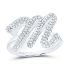10K White Gold Diamond Fashion Initial "M" Ring 1/2 Cttw - Splendid Jewellery