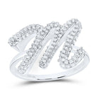 10K White Gold Diamond Fashion Initial "M" Ring 1/2 Cttw - Splendid Jewellery