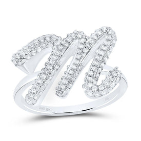 10K White Gold Diamond Fashion Initial 