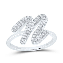 Load image into Gallery viewer, 10K White Gold Diamond Fashion Initial "N" Ring 1/2 Cttw - Splendid Jewellery