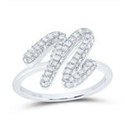 10K White Gold Diamond Fashion Initial "N" Ring 1/2 Cttw - Splendid Jewellery