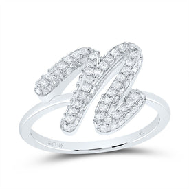 10K White Gold Diamond Fashion Initial 