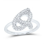 10K White Gold Diamond Fashion Initial "Q" Ring 1/2 Cttw - Splendid Jewellery