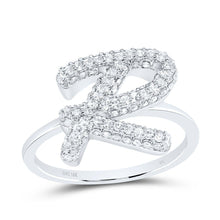 Load image into Gallery viewer, 10K White Gold Diamond Fashion Initial "R" Ring 1/2 Cttw - Splendid Jewellery