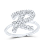 10K White Gold Diamond Fashion Initial "R" Ring 1/2 Cttw - Splendid Jewellery