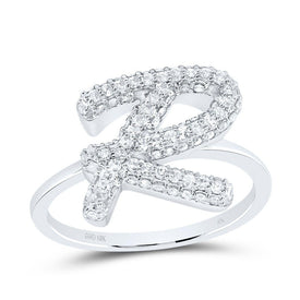 10K White Gold Diamond Fashion Initial 