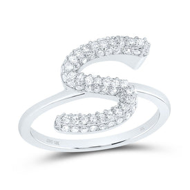 10K White Gold Diamond Fashion Initial 