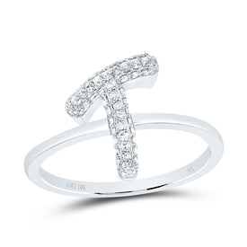 10K White Gold Diamond Fashion Initial 
