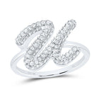 10K White Gold Diamond Fashion Initial "U" Ring 1/2 Cttw - Splendid Jewellery