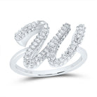 10K White Gold Diamond Fashion Initial "W" Ring 1/2 Cttw - Splendid Jewellery