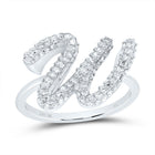 10K White Gold Diamond Fashion Initial "W" Ring 1/2 Cttw - Splendid Jewellery