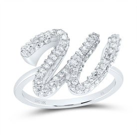 10K White Gold Diamond Fashion Initial 