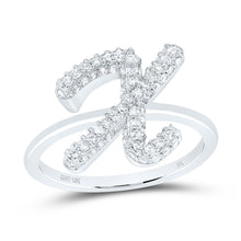 Load image into Gallery viewer, 10K White Gold Diamond Fashion Initial "X" Ring 3/8 Cttw - Splendid Jewellery
