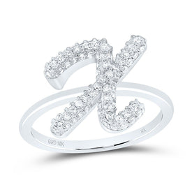 10K White Gold Diamond Fashion Initial 