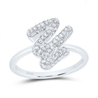 10K White Gold Diamond Fashion Initial "Y" Ring 3/8 Cttw - Splendid Jewellery