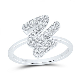 10K White Gold Diamond Fashion Initial 