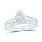 10K White Gold Diamond Fashion Marquise Bridal Set 1/3 Cttw - Splendid Jewellery