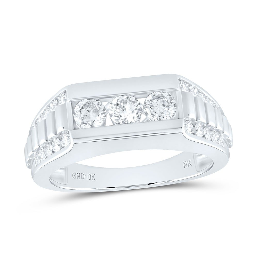 10K White Gold Diamond Fashion Men's Ring 1 1/5 Cttw - Splendid Jewellery