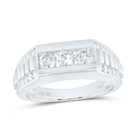 10K White Gold Diamond Fashion Men's Ring 1 1/5 Cttw - Splendid Jewellery
