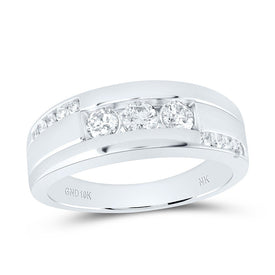 10K White Gold Diamond Fashion Men's Ring 3/4 Cttw - Splendid Jewellery