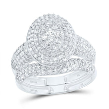 Load image into Gallery viewer, 10K White Gold Diamond Fashion Oval Bridal Set 1 1/4 Cttw - Splendid Jewellery