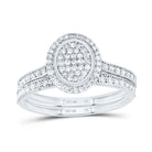 10K White Gold Diamond Fashion Oval Bridal Set 1/2 Cttw - Splendid Jewellery