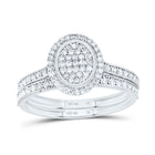 10K White Gold Diamond Fashion Oval Bridal Set 1/2 Cttw - Splendid Jewellery
