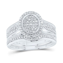 Load image into Gallery viewer, 10K White Gold Diamond Fashion Oval Bridal Set 1/2 Cttw - Splendid Jewellery