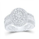 10K White Gold Diamond Fashion Oval Ring 1 1/4 Cttw - Splendid Jewellery