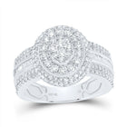 10K White Gold Diamond Fashion Oval Ring 1 1/4 Cttw - Splendid Jewellery