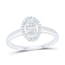 Load image into Gallery viewer, 10K White Gold Diamond Fashion Oval Ring 1/5 Cttw - Splendid Jewellery