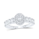 10K White Gold Diamond Fashion Oval Women's Ring 1/2 Cttw - Splendid Jewellery